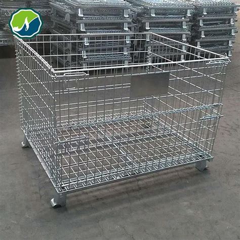 mesh box wire cage metal bin storage container|metal mesh containers.